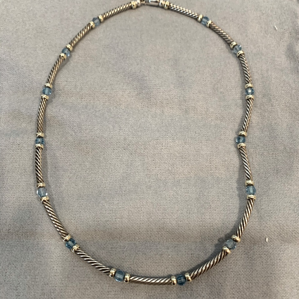 David Yurman collar necklace blue and silver